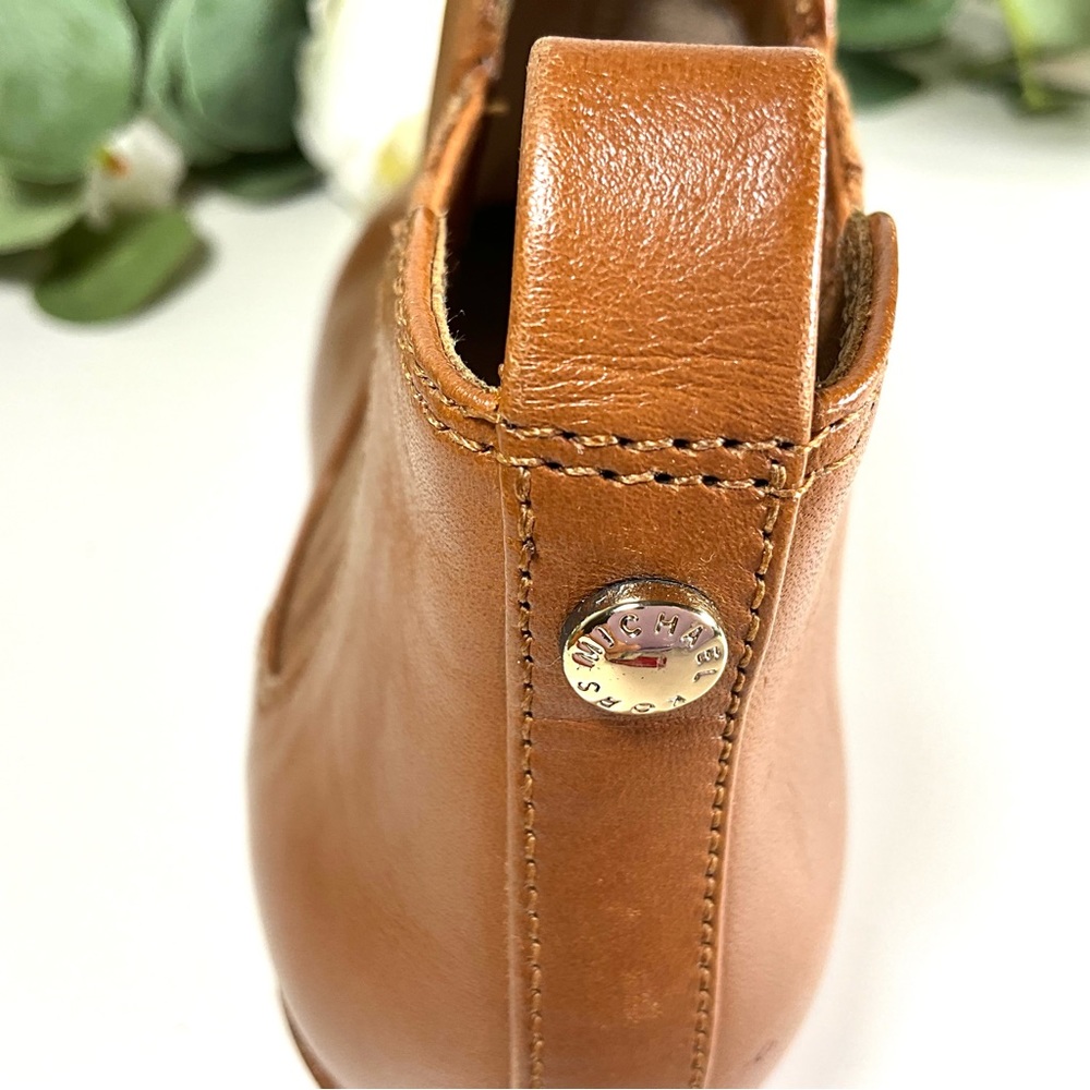 MICHAEL KORS Leather Ankle Bootie Caramel/Brown Boots 6 - Picture 7 of 9